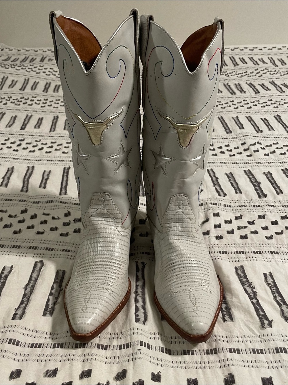 Vintage 90s Nine West Leather Cowboy Boots 7-1/2